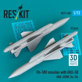   ResKit Models Kh-58U missiles with AKU-58 (2 pcs) (MiG-25BM, Su-24) (3D Printed) - Kh-58U – rakéták, 2 db