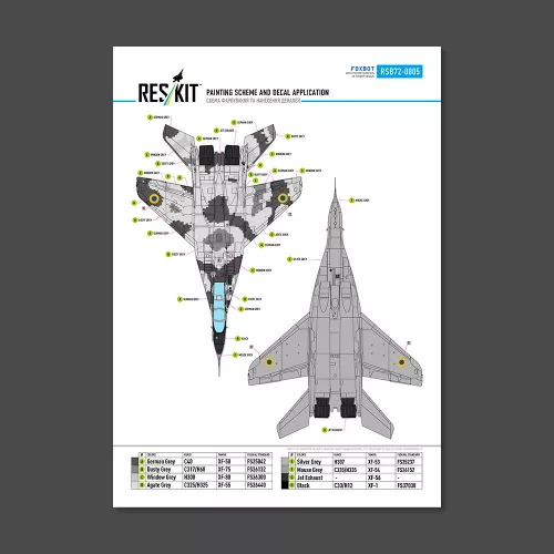 ResKit Models MiG-29UB Fulcrum 9-13 (fehér 90) digitális (pixel) festés Ukrán Légierő