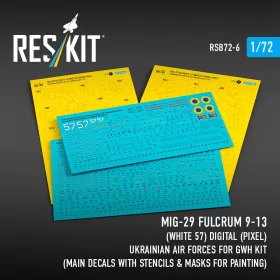  ResKit Models MiG-29 Fulcrum 9-13 (fehér 57) digitális (pixel) festés Ukrán Légierő