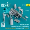 ResKit Models British Aircraft mechanics with SUU-23 20mm gun pod (open & close gun bay) on on transport trolley (scene 1) (3 pcs) – 1:32 figura makett