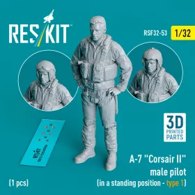   ResKit Models A-7 Corsair II male pilot (in a standing position - type 1) (1 pcs) – 1:32 figura makett