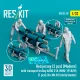 ResKit Models Red jersey (3 pcs) (Modern) with transport trolley AERO 21A (MHU-191A/M) (1 pcs) (for Mk.82 family bombs) – 1:32 figura makett