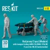 ResKit Models Red jersey (3 pcs) (Modern) with transport trolley AERO 21A (MHU-191A/M) (1 pcs) (for Mk.82 family bombs) – 1:32 figura makett