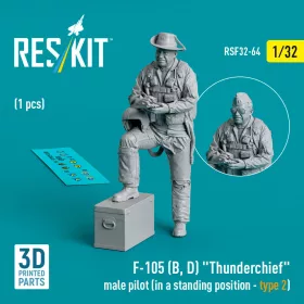   ResKit Models F-105 (D,F,G) Thunderchief male pilot (in a standing position - type 2) (1 pcs) – 1:32 figura makett