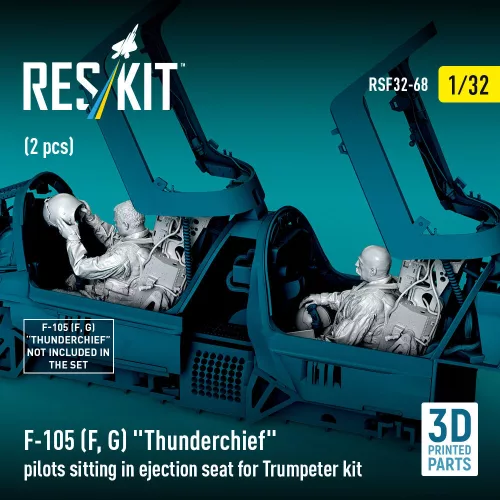 ResKit Models F-105F/G Thunderchief pilots sitting in ejection seat for Trumpeter kit (2 pcs) – figura makett