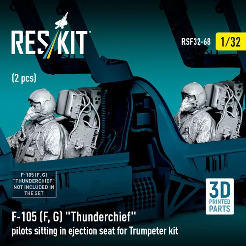 ResKit Models F-105F/G Thunderchief pilots sitting in ejection seat for Trumpeter kit (2 pcs) – figura makett