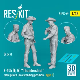   ResKit Models F-105 (F, G) Thunderchief male pilots (in a standing position - type 1) (2 pcs) – 1:32 figura makett