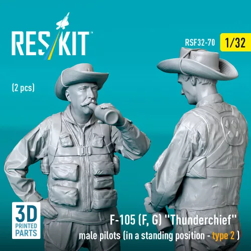 ResKit Models F-105 (F, G) Thunderchief male pilots (in a standing position - type 2) (2 pcs) – 1:32 figura makett