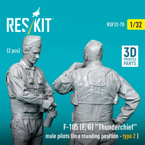 ResKit Models F-105 (F, G) Thunderchief male pilots (in a standing position - type 2) (2 pcs) – 1:32 figura makett
