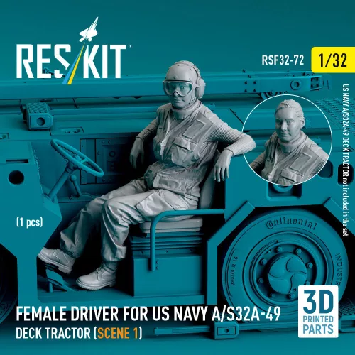 ResKit Models Female driver for US NAVY A/S32A-49 Deck Tractor (scene 1) (1 pcs) – 1:32 figura makett