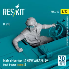   ResKit Models Male driver for US NAVY A/S32A-49 Deck Tractor (scene 2) (1 pcs) – 1:32 figura makett