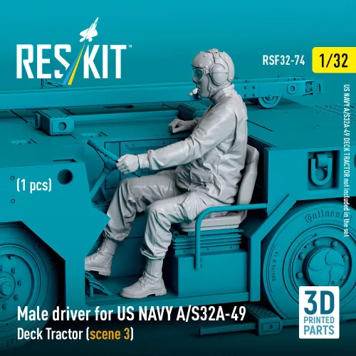 ResKit Models Male driver for US NAVY A/S32A-49 Deck Tractor (scene 3) (1 pcs) – 1:32 figura makett