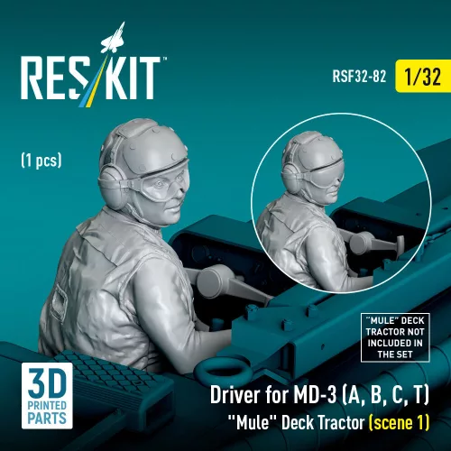 ResKit Models Driver for MD-3 (A, B, C, T) Mule Deck Tractor (scene 1) (1 pcs) – 1:32 figura makett