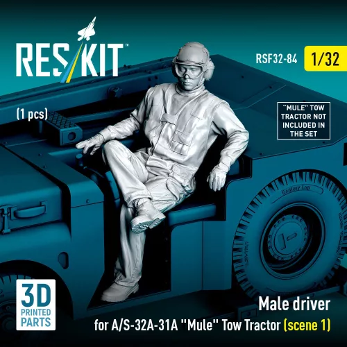 ResKit Models Male driver for A/S-32A-31A Mule Tow Tractor (scene 1) (1 pcs) – 1:32 figura makett