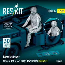   ResKit Models Female driver for A/S-32A-31A Mule Tow Tractor (scene 2) (1 pcs) – 1:32 figura makett