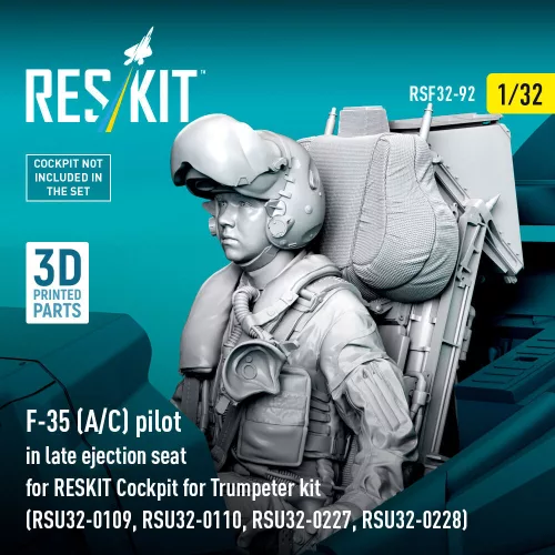 ResKit Models F-35 (A/C) pilot in late ejection seat for RESKIT Cockpit for Trumpeter kit – figura makett
