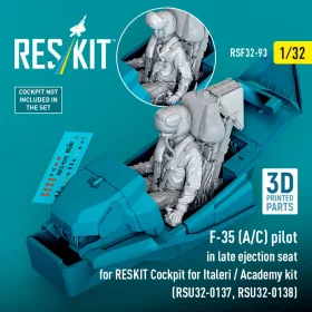   ResKit Models F-35 (A/C) pilot in late ejection seat for RESKIT Cockpit for Italeri / Academy kit – figura makett