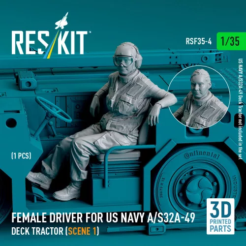 ResKit Models Female driver for US NAVY A/S32A-49 Deck Tractor (scene 1) (1 pcs) – 1:35 figura makett