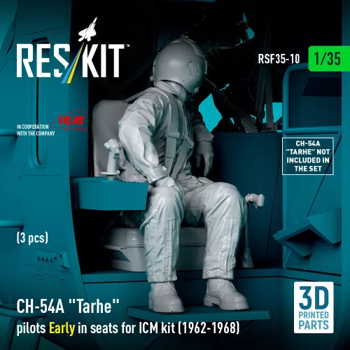 ResKit Models CH-54A Tarhe pilots Early in seats for ICM kit (1962-1968) (3 pcs) – figura makett