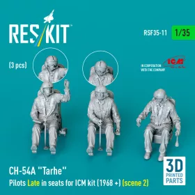   ResKit Models CH-54A Tarhe Pilots Late in seats for ICM kit (1968 +) (scene 2) (3 pcs) – figura makett