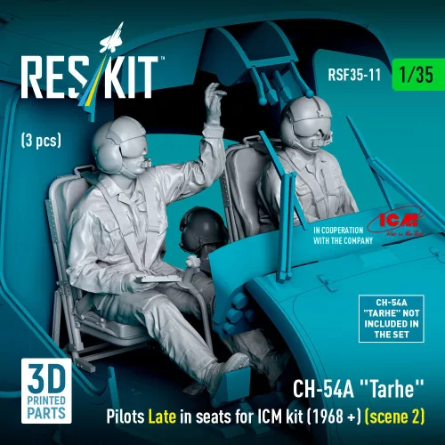 ResKit Models CH-54A Tarhe Pilots Late in seats for ICM kit (1968 +) (scene 2) (3 pcs) – figura makett