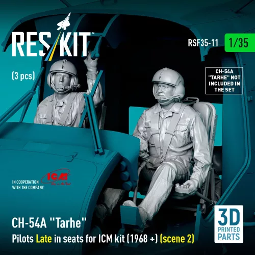 ResKit Models CH-54A Tarhe Pilots Late in seats for ICM kit (1968 +) (scene 2) (3 pcs) – figura makett