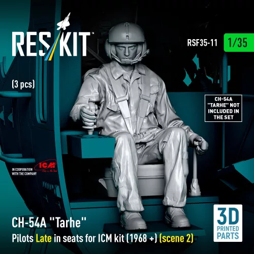 ResKit Models CH-54A Tarhe Pilots Late in seats for ICM kit (1968 +) (scene 2) (3 pcs) – figura makett