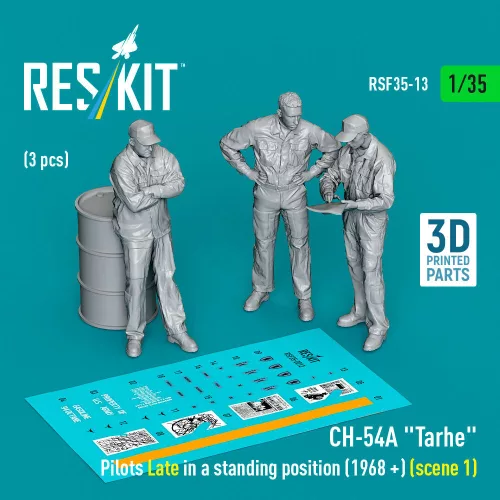 ResKit Models CH-54A Tarhe pilots Late in a standing position (1968 +) (scene 1) (3 pcs) – figura makett