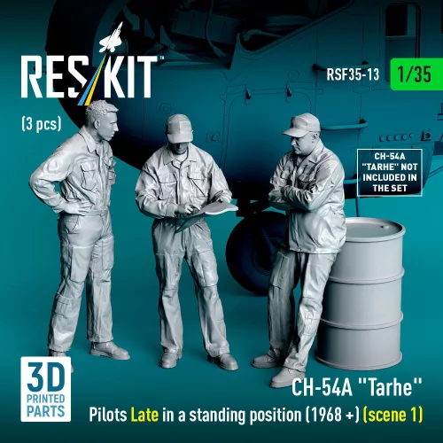 ResKit Models CH-54A Tarhe pilots Late in a standing position (1968 +) (scene 1) (3 pcs) – figura makett