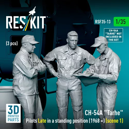 ResKit Models CH-54A Tarhe pilots Late in a standing position (1968 +) (scene 1) (3 pcs) – figura makett