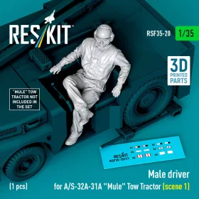   ResKit Models Male driver for A/S-32A-31A Mule Tow Tractor (scene 1) (1 pcs) – 1:35 figura makett