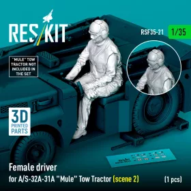   ResKit Models Female driver for A/S-32A-31A Mule Tow Tractor (scene 2) (1 pcs) – 1:35 figura makett