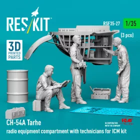   ResKit Models CH-54A Tarhe radio equipment compartment with technicians (3 pcs) for ICM – figura makett