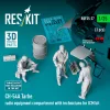 ResKit Models CH-54A Tarhe radio equipment compartment with technicians (3 pcs) for ICM – figura makett