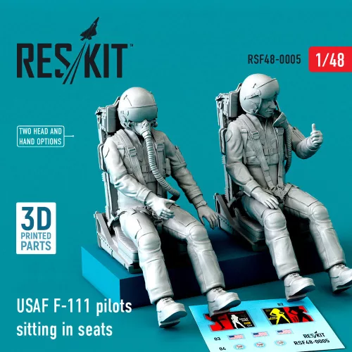 ResKit Models USAF F-111 pilots sitting in seats (2 pcs) – 1:48 figura makett
