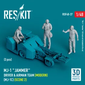   ResKit Models MJ-1 Jammer Driver & airman team (Modern) (MJ-1C) (scene 2) (3 pcs) – 1:48 figura makett
