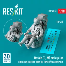   ResKit Models Rafale (C, M) male pilot sitting in ejection seat for Revell/Academy kit (1 pcs) – figura makett