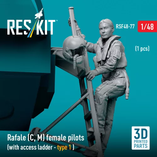 ResKit Models Rafale (C, M) female pilot (with access ladder - type 1) (1 pcs) – 1:48 figura makett