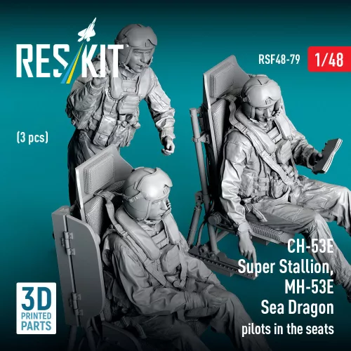 ResKit Models CH-53E Super Stallion, MH-53E Sea Dragon pilots in the seats (3 pcs) – figura makett