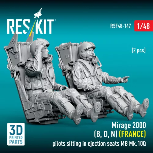 ResKit Models Mirage 2000 (B, D, N) (FRANCE) pilots sitting in ejection seats MB Mk.10Q (2 pcs) – figura makett