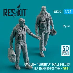   ResKit Models OV-10D+ Bronco male pilots (in a standing position - type 1) (2 pcs) – 1:72 figura makett