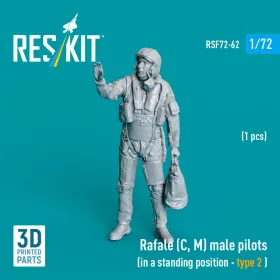   ResKit Models Rafale (C, M) male pilot (in a standing position - type 2) (1 pcs) – 1:72 figura makett