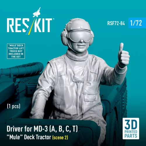 ResKit Models Driver for MD-3 (A, B, C, T) Mule Deck Tractor (scene 2) (1 pcs) – 1:72 figura makett