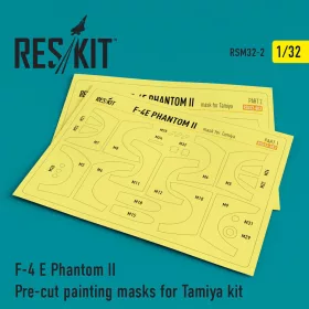   ResKit Models F-4E Phantom II Pre-cut painting masks for Tamiya kit - előre kivágott festőmaszk-készlet