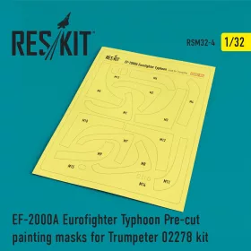   ResKit Models EF-2000A Eurofighter Typhoon Pre-cut painting masks for Trumpeter 02278 kit - előre kivágott festőmaszk-készlet