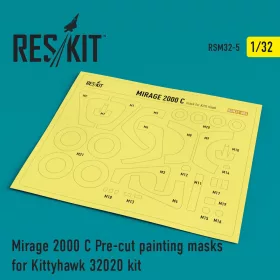   ResKit Models Mirage 2000C Pre-cut painting masks for KittyHawk 32020 kit - előre kivágott festőmaszk-készlet