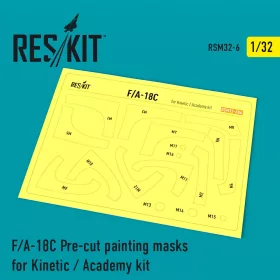   ResKit Models F/A-18C Hornet Pre-cut painting masks for Kinetic / Academy kit - előre kivágott festőmaszk-készlet