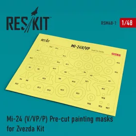   ResKit Models Mi-24 (V,VP,P) Pre-cut painting masks for Zvezda kit - előre kivágott festőmaszk-készlet