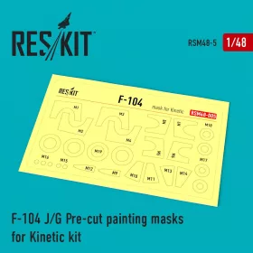   ResKit Models F-104 (J,G) Starfighter Pre-cut painting masks for Kinetic kit - előre kivágott festőmaszk-készlet