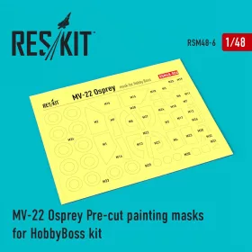   ResKit Models MV-22 Osprey Pre-cut painting masks for HobbyBoss kit - előre kivágott festőmaszk-készlet